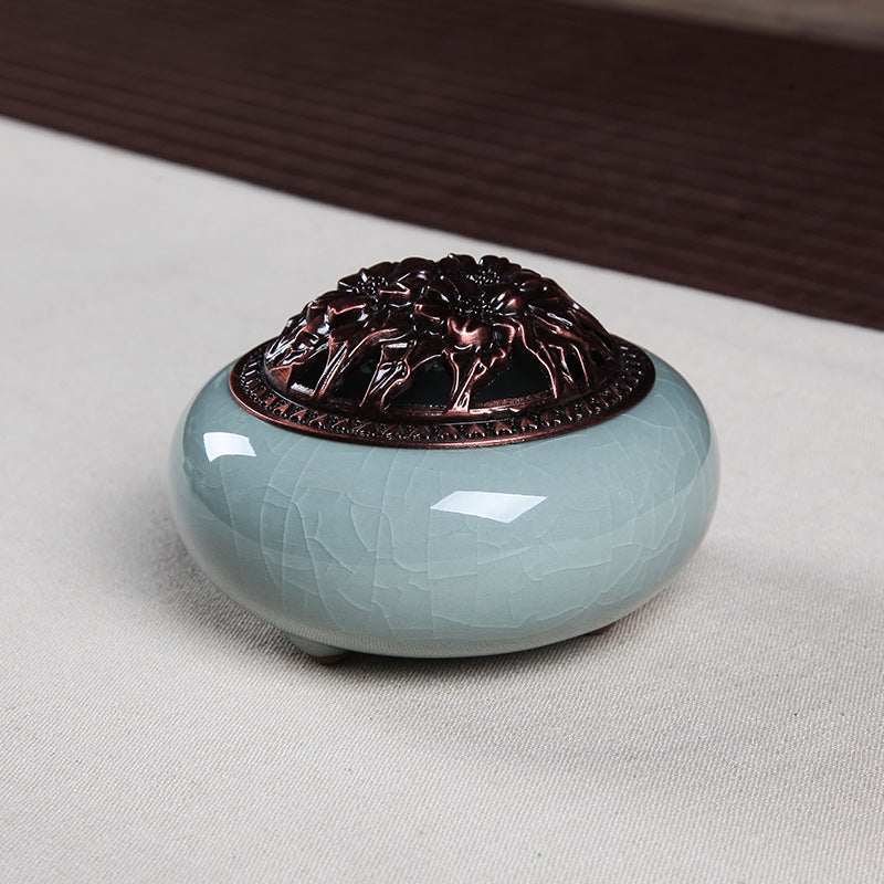 Serenemyst Handmade Longquan Celadon Healing Harmony Incense Burner