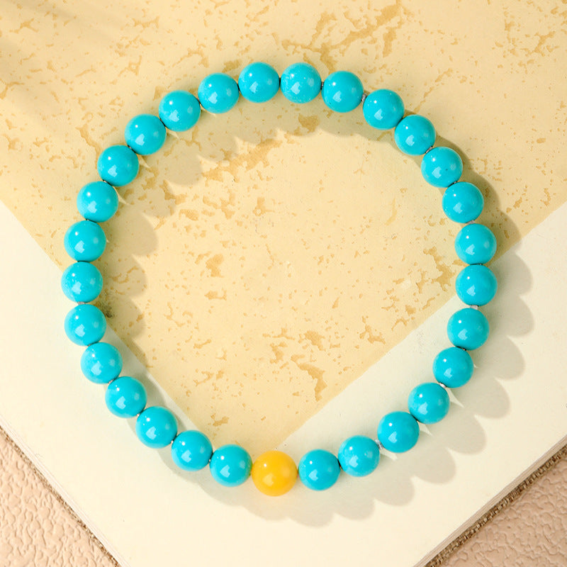 Serenemyst Natural Turquoise Red Agate Amber Healing Purity Bracelet