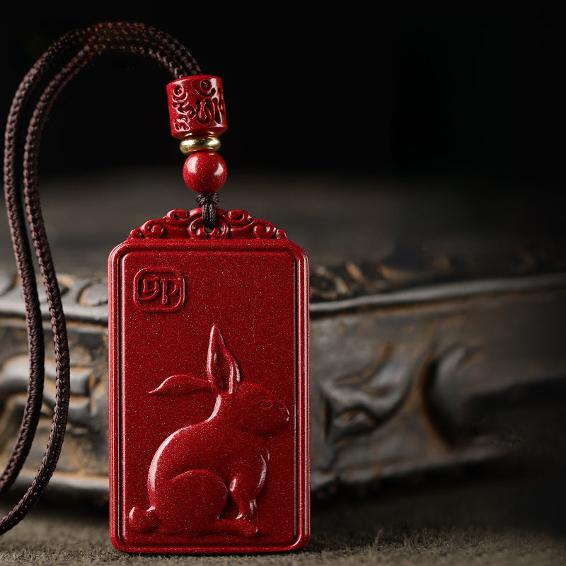 Serenemyst Natural Cinnabar Chinese Zodiac And Protection Buddha Pendant