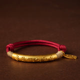 Serenemyst Handmade Red String Six-Word Mantra Peace Bracelet