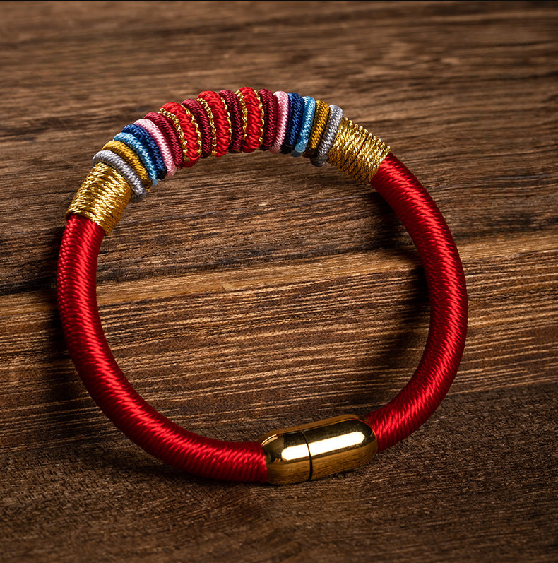 Serenemyst Handmade Red String Kasyapa Style Magnetic Buckle  Protection Bracelet
