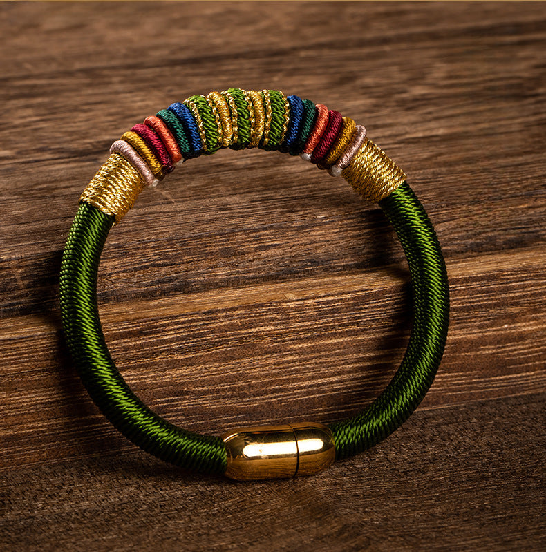 Serenemyst Handmade Red String Kasyapa Style Magnetic Buckle  Protection Bracelet