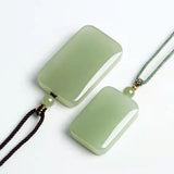 Serenemyst Handmade Hetian Jade Plain Healing Pendant Necklace