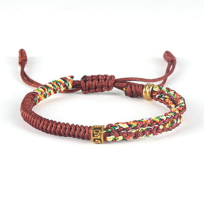 Serenemyst Red String Six-Word Mantra Metal Knot Protection Bracelet