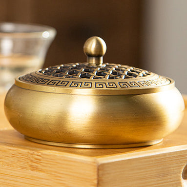 Serenemyst Handmade Pure Brass Painted Harmony Healing Incense Burner