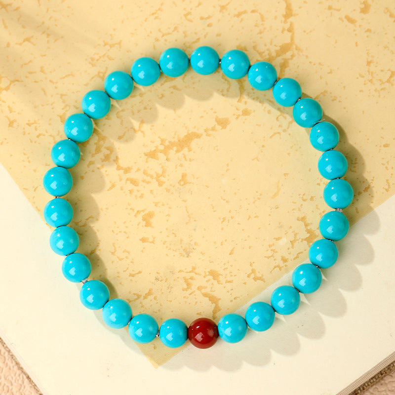 Serenemyst Natural Turquoise Red Agate Amber Healing Purity Bracelet
