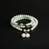 Serenemyst Dry Green Garnet Jade Bracelet With Pendant