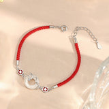 Serenemyst Red String Golden Snake Jade Peace Buckle Fortune Bracelet