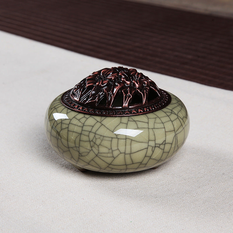 Serenemyst Handmade Longquan Celadon Healing Harmony Incense Burner