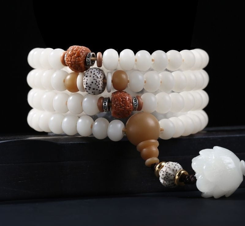 Serenemyst 108 Bodhi Seed Beads Harmony Mala Necklace Bracelet
