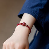 Serenemyst Red String Cinnabar Carved Chinese Zodiac Protection Bracelet
