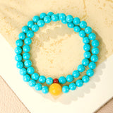 Serenemyst Natural Turquoise Red Agate Amber Healing Purity Bracelet