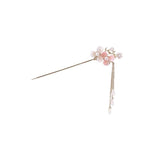Serenemyst Classical Chinese Style Peach Blossom Tassel Healing Hairpin