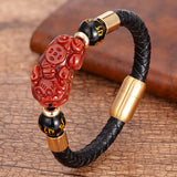 Serenemyst Leather Rope Pixiu Wealth Bracelet