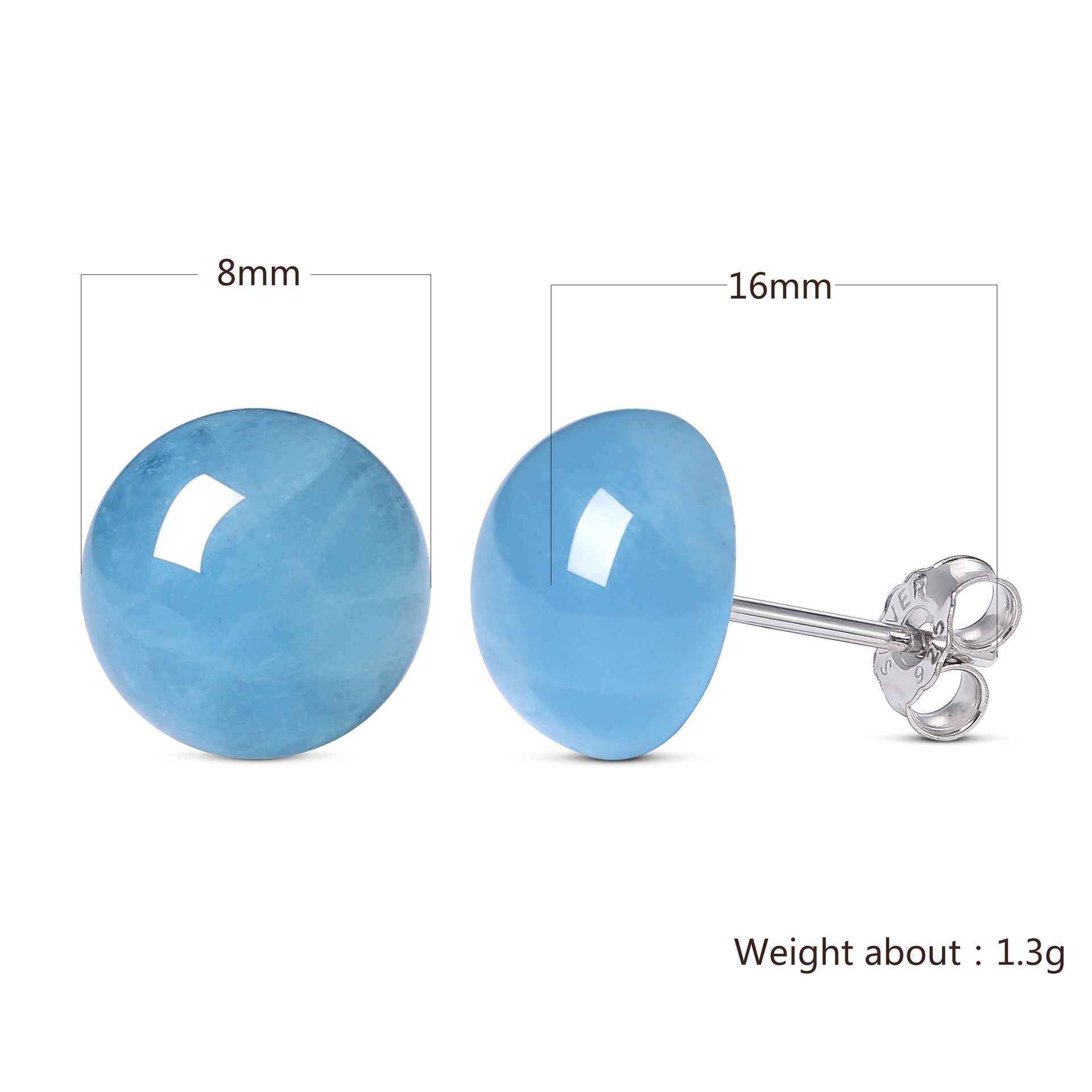 Serenemyst Sterling Silver Natural Aquamarine Serenity Healing Earrings