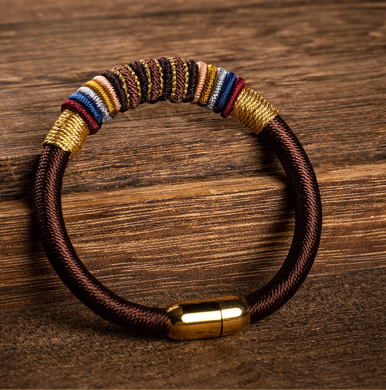 Serenemyst Handmade Red String Kasyapa Style Magnetic Buckle  Protection Bracelet