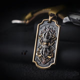 Serenemyst Tibetan 925 Sterling Silver Copper Vajra Pendant Protection Necklace