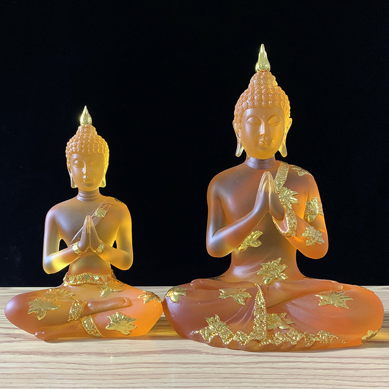 Serenemyst Handmade Resin Buddha Statue Protection Decoration