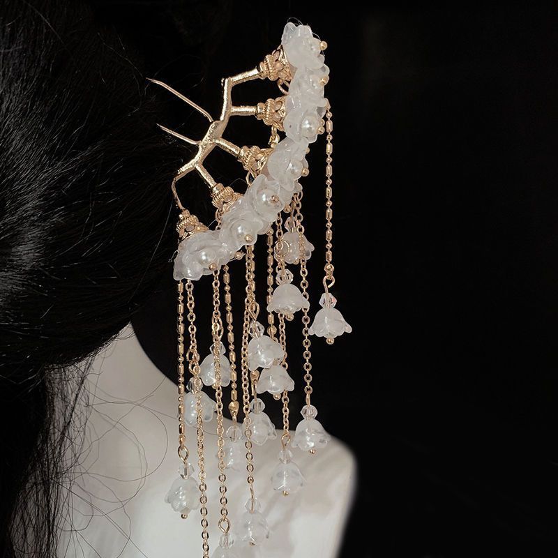 Serenemyst Handmade Orchid Flower Bell Healing Hairpin