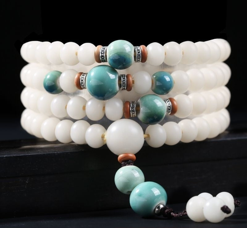 Serenemyst 108 Bodhi Seed Beads Harmony Mala Necklace Bracelet
