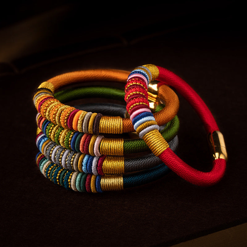 Serenemyst Handmade Red String Kasyapa Style Magnetic Buckle  Protection Bracelet