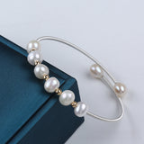 Serenemyst Natural Round Pearl Copper Silver-Plated  Healing Purity Bracelet