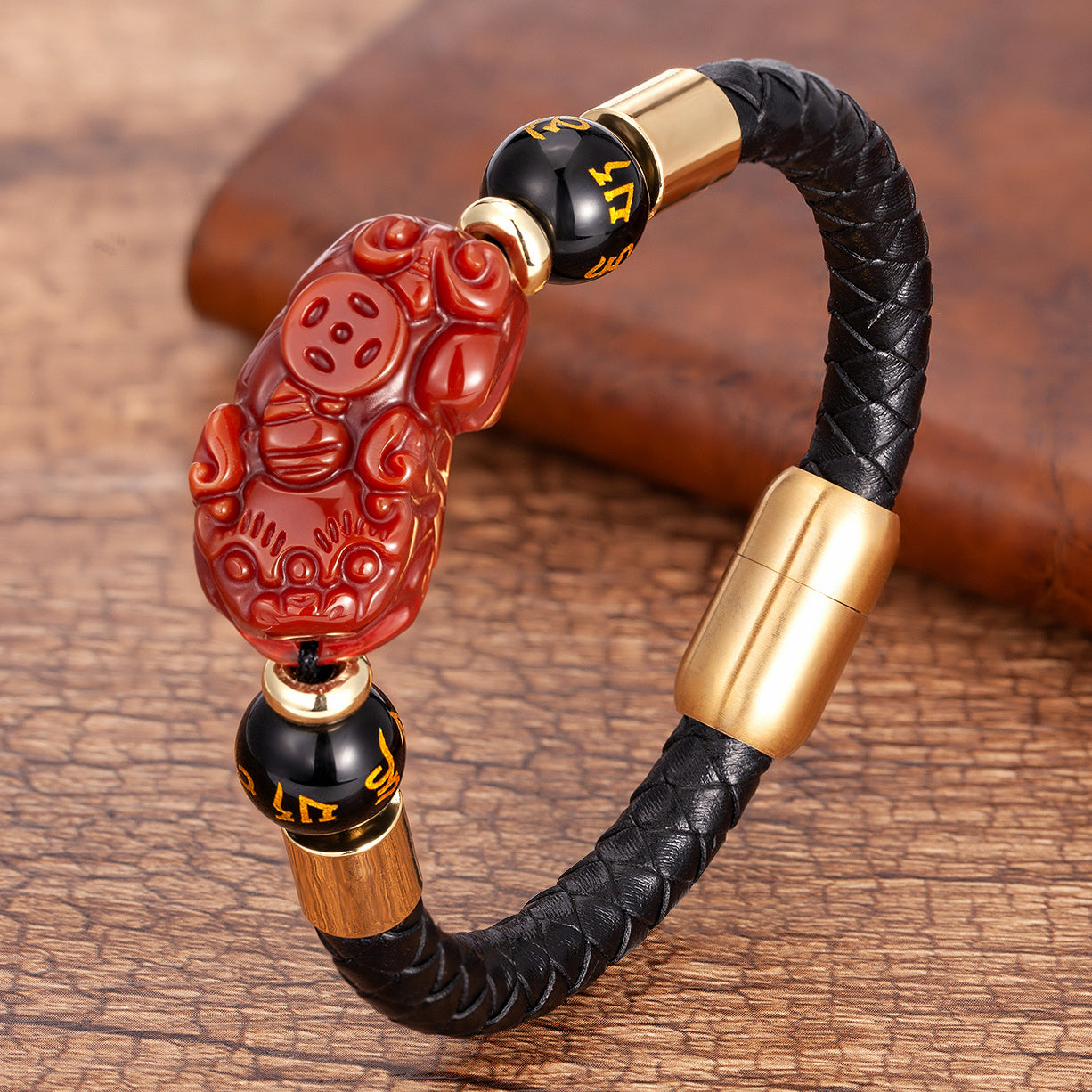 Serenemyst Leather Rope Pixiu Wealth Bracelet