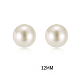 Serenemyst Natural Round Pearl Sterling Silver Gold-Plated Healing Charm Earrings