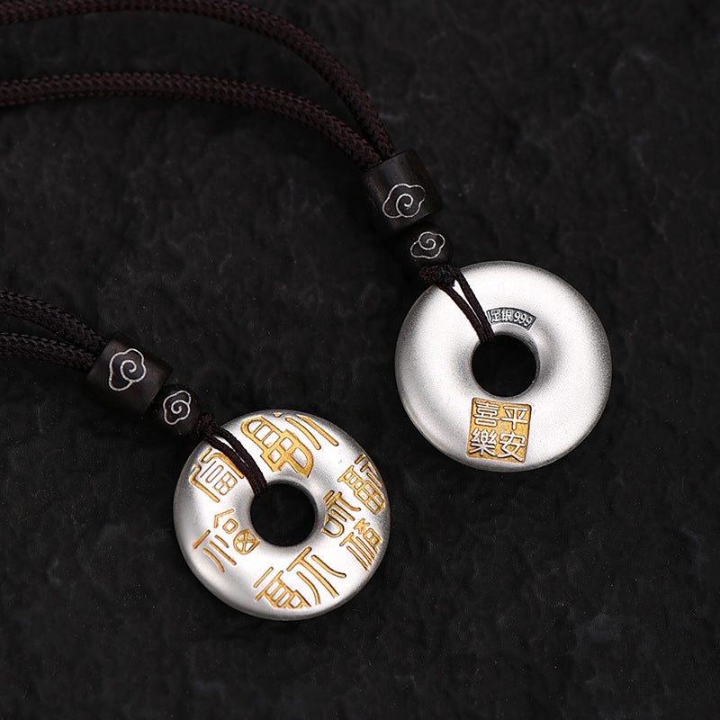 Serenemyst Handmade Sterling Silver Peace Buckle Fortune Pendant Necklace