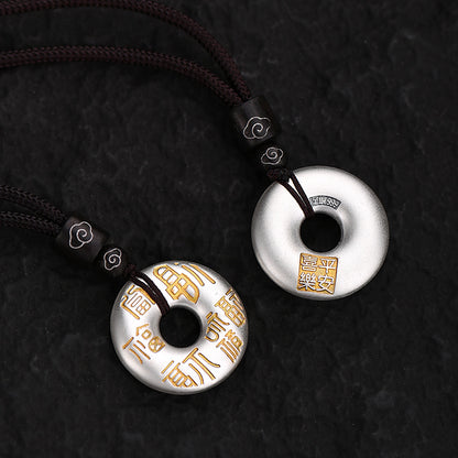 Serenemyst Handmade Sterling Silver Peace Buckle Fortune Pendant Necklace