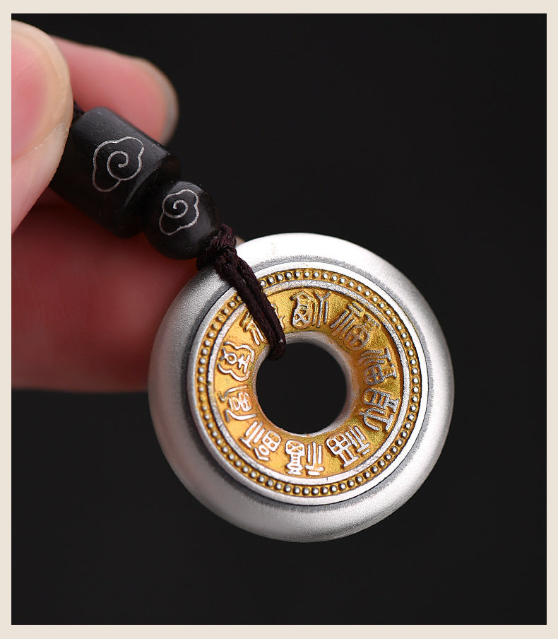 Serenemyst Handmade Sterling Silver Peace Buckle Fortune Pendant Necklace