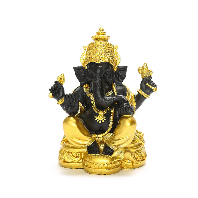 Serenemyst Handmade Gold-Plated Ganesha Elephant Fortune and Protection Decoration
