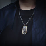 Serenemyst Tibetan 925 Sterling Silver Copper Vajra Pendant Protection Necklace