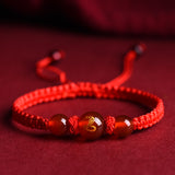 Serenemyst Twelve Zodiac Red String Red Agate Fortune Bead Bracelet