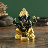 Serenemyst Handmade Gold-Plated Ganesha Elephant Fortune and Protection Decoration