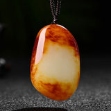 Serenemyst Natural Hetian Original Jade Purity Pendant Necklace