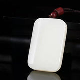 Serenemyst Handmade Hetian Jade Plain Healing Pendant Necklace