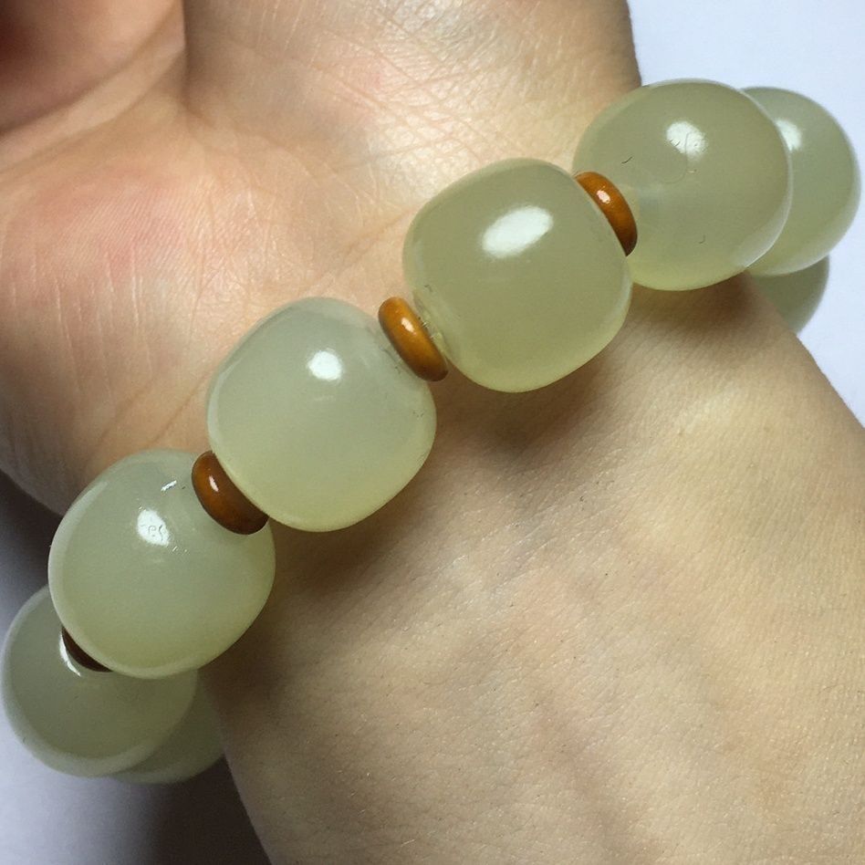 Serenemyst Handmade Natural Hetian Jade Healing Harmony Bracelet