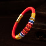 Serenemyst Handmade Red String Kasyapa Style Magnetic Buckle  Protection Bracelet