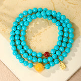 Serenemyst Natural Turquoise Red Agate Amber Healing Purity Bracelet
