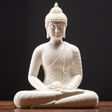 Serenemyst Colorful Ceramic Sakyamuni Buddha Statue Protection Lamp Decoration
