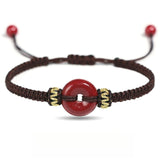 Serenemyst Red String Natural Cinnabar Peace Buckle Protection Bracelet