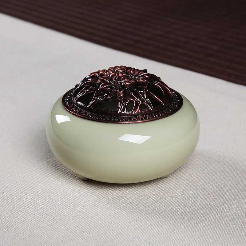 Serenemyst Handmade Longquan Celadon Healing Harmony Incense Burner
