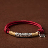 Serenemyst Handmade Red String Six-Word Mantra Peace Bracelet