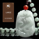 Serenemyst Natural Hetian Jade Chinese Zodiac Protection Pendant With Beads Chain