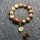 Serenemyst White Jade Bodhi Seed Root Carved Meditation Bracelet