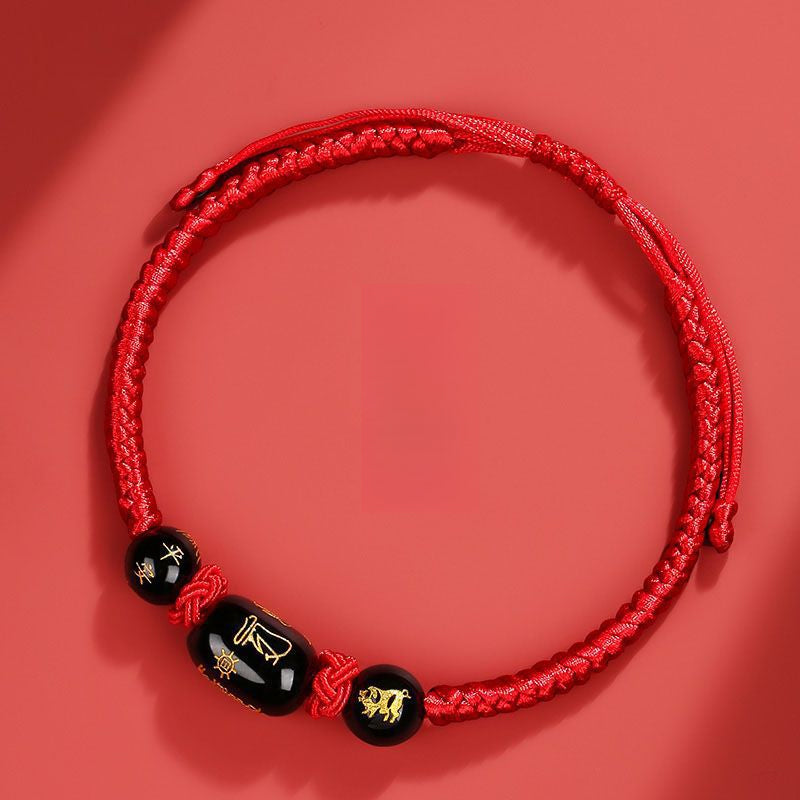 Serenemyst Red String Chinese Zodiac Peace Bead Protection Bracelet