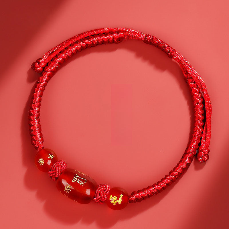 Serenemyst Red String Chinese Zodiac Peace Bead Protection Bracelet