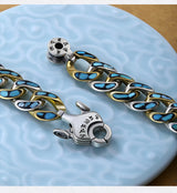 Serenemyst Tibetan Six-Word Mantra Dzi Bead Turquoise Silver Lucky  Rotatable Bracelet