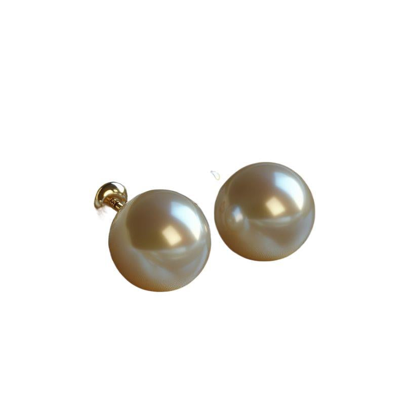 Serenemyst Natural White Pearl Titanium Steel Healing Purity Earrings
